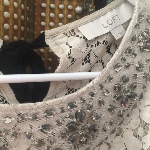 Loft Top - cream lace collared-small - Picture 3 of 5